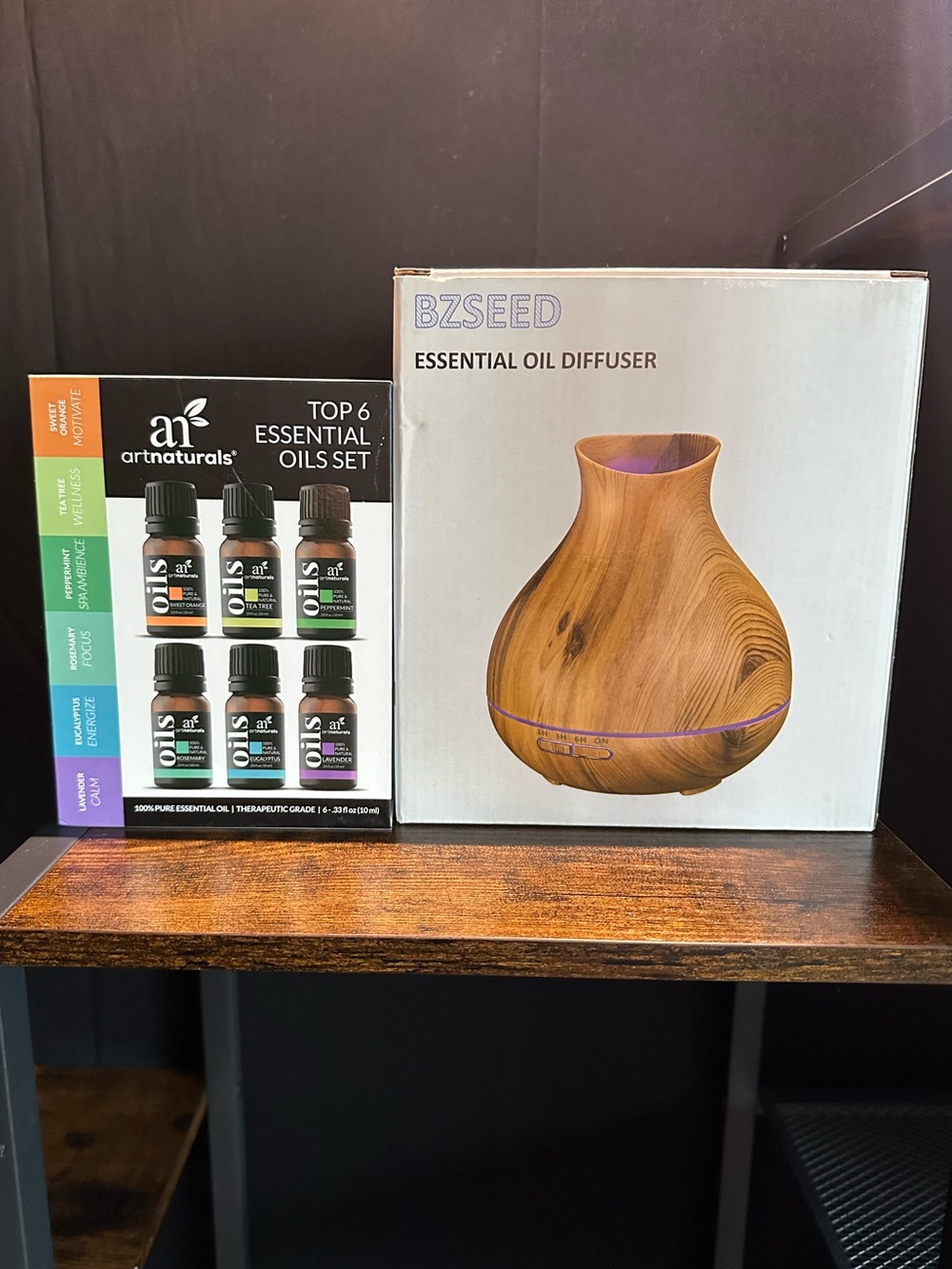 Wood Grain look Essential Oil Diffuser - Natural Brown